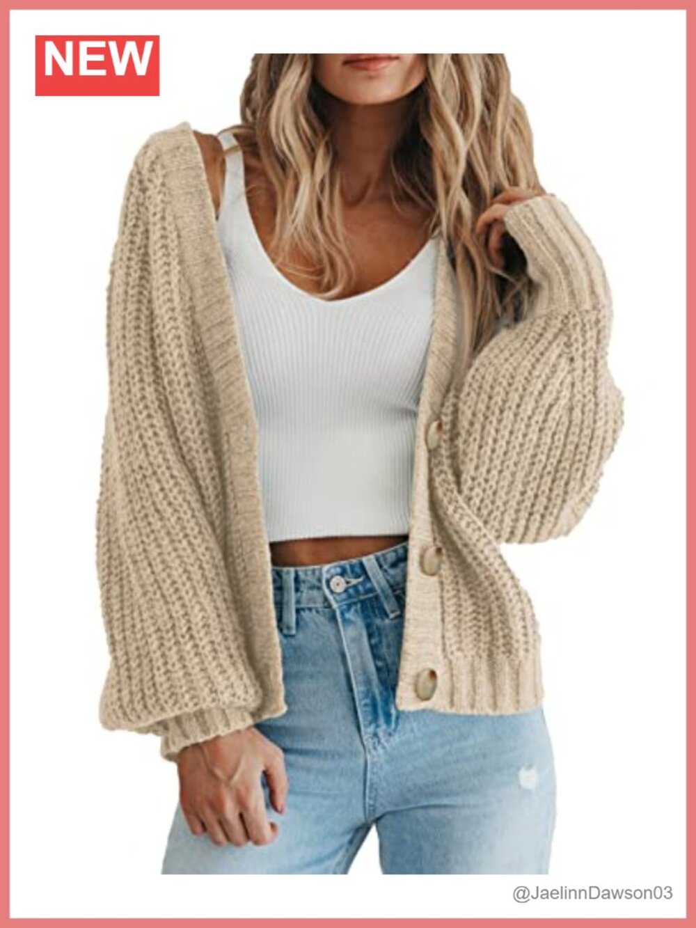 Chunky Knit Open Front Cardigan Sweater Long Sleeve Button Down